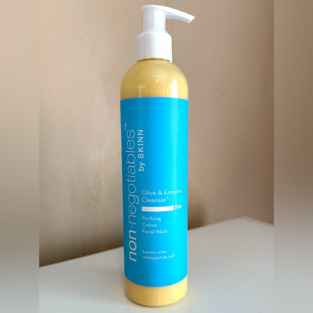 SKINN NON-NEGOTIABLES OLIVE & ENZYME CLEANSER 12 OZ PURIFYING CREME FACIAL WASH